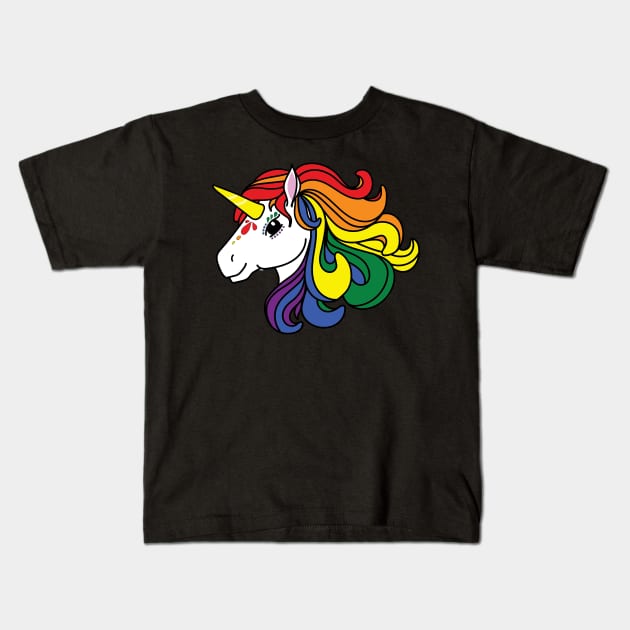 Rainbow Unicorn, LGBTQ+ Pride Kids T-Shirt by FairyNerdy